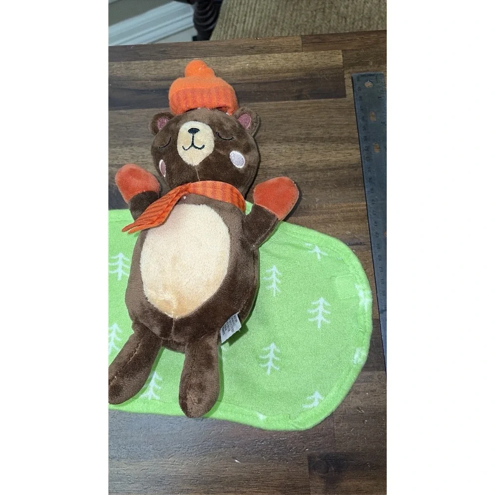 Target‎ Winter Brown Teddy In Green Lovey Blanket Bear Plush Stuffed Animal